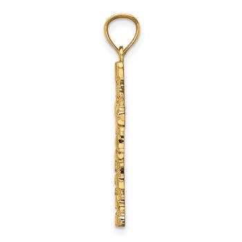 14K Gold Nugget Cross Pendant for Women 2