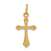 Women's Small 14K Gold Budded Cross Charm Pendant