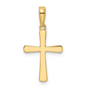 Women's Small 14K Two-Tone Gold Diamond-Cut Beaded Cross Pendant 3