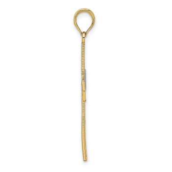 Women's Small Diamond-Cut Cross Pendant in 14K Two-Tone Gold 2
