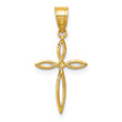 Women's Small Open Passion Cross Charm Pendant in 14K Gold