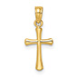 Women's Tiny Beveled Round Cross Pendant in 14K Gold