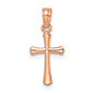 Women's 14K Rose Gold Tiny Beveled Round Cross Pendant