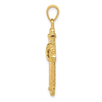Men's 14K Gold Wrapped Textured Cross Pendant 2