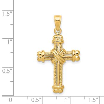 Men's 14K Gold Wrapped Textured Cross Pendant 3