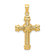 Men's 14K Gold Wrapped Textured Cross Pendant