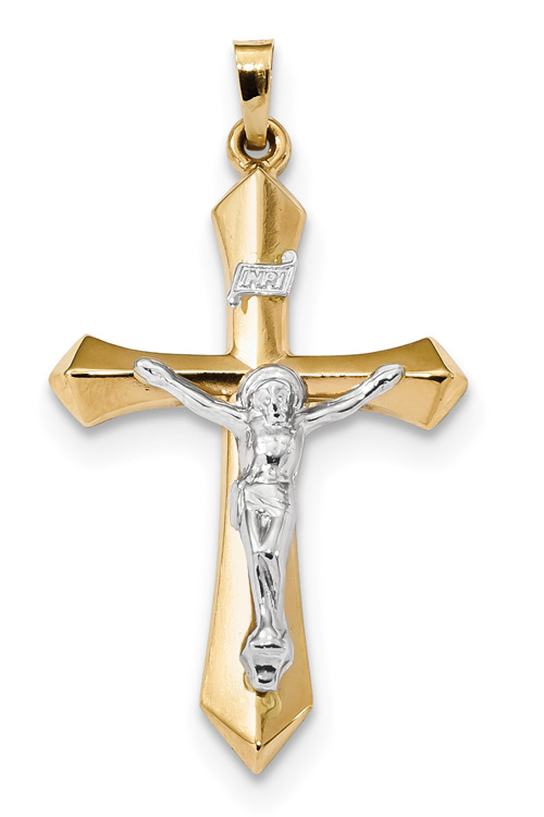 The Sword of God Crucifix Pendant, 14K Two-Tone Gold