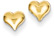 Heart Stud Earrings, 14K Gold