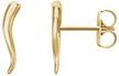 14K Gold Italian Horn Earrings
