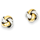 14K Two-Tone Gold Knot Post Earrings
