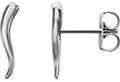 Sterling Silver Italian Horn Earrings