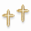 Polished Cross Post Earrings in 14K Gold