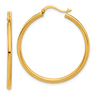 24K Gold Hoop Earrings in 1 3/16"