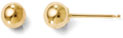 4mm Polished Ball Stud Earrings, 14K Gold
