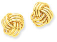 Basketweave Knot Earrings, 14K Yellow Gold