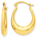 Graduated Oval hoop Earrings, 14K Yellow Gold
