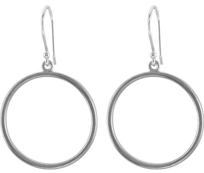 Sterling Silver Hoop Dangle Earrings