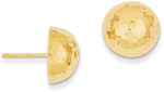 Hammered Button Earrings in 14K Gold (1/2