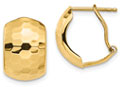 Hammered Omega Clip-Back Earrings in 14K Gold