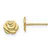 small 14k gold rose stud earrings