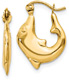 Small Dolphin Hoop Earrings in 14K Gold