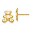Teddy Bear Stud Earrings, 14K Gold 2