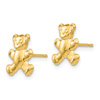 Teddy Bear Stud Earrings, 14K Gold 3