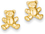 Teddy Bear Stud Earrings, 14K Gold