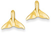 14K Gold Whale Tail Post Earrings
