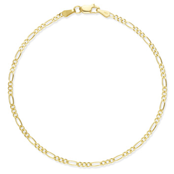 Figaro Anklet, 14K Yellow Gold