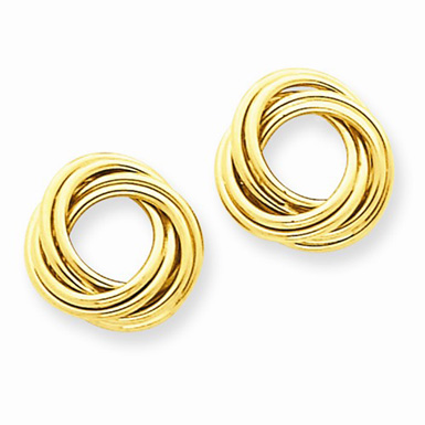 14K Yellow Gold Polished Love Knot Earrings
