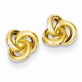 14K Yellow Gold Trinity Love Knot Earrings