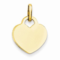 14K Yellow Gold Engravable Heart Charm