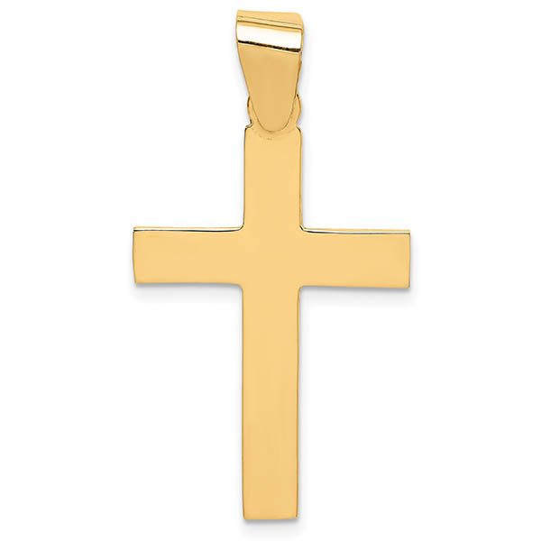 14K High Polish Yellow Gold Cross Pendant