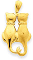 14K Yellow Gold Kitty Love Pendant