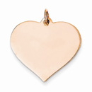Engravable 14K Rose Gold Heart Charm Pendant