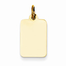 Engravable 14K Yellow Gold Rectangular Charm
