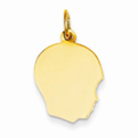 Engravable Boy Head Charm in 14K Yellow Gold