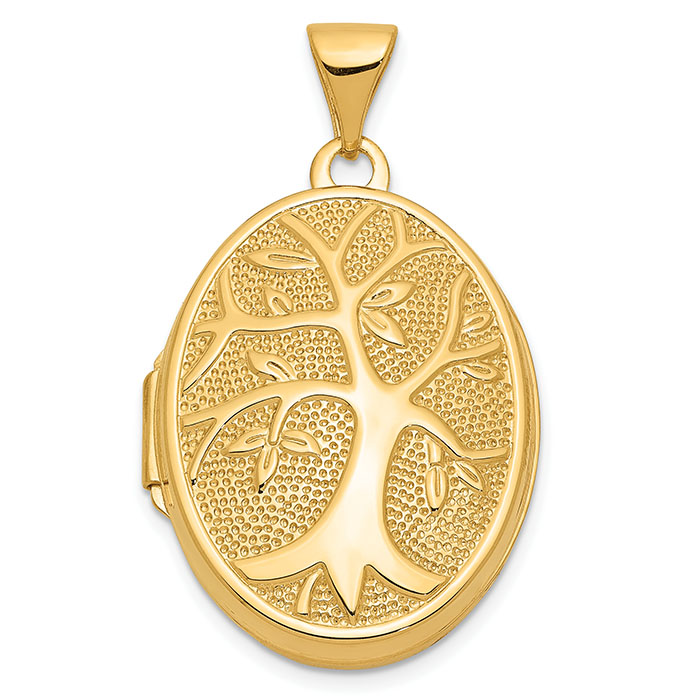 14K Gold Tree of Life Locket Pendant