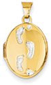 Footprints Gold Locket Pendant
