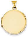 Plain Round Locket in 14K Yellow Gold