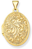 Love You Always 14K Gold Locket with Paisley Design