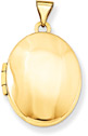 Medium Plain Oval Locket Necklace, 14K Gold