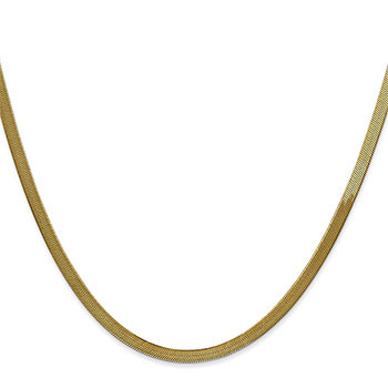 3mm 14K Gold Herringbone Necklace