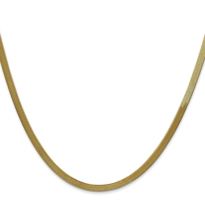 Silky Herringbone Necklaces and Bracelets in 14K Gold