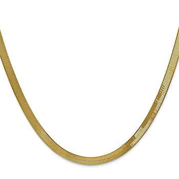 4mm 14K Gold Herringbone Necklace