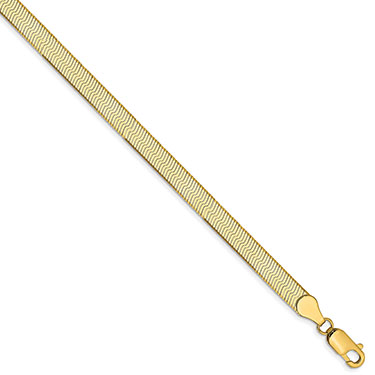 5mm Herringbone Bracelet 14K Solid Gold