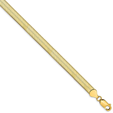 6.5mm Herringbone Bracelet 14K Solid Gold