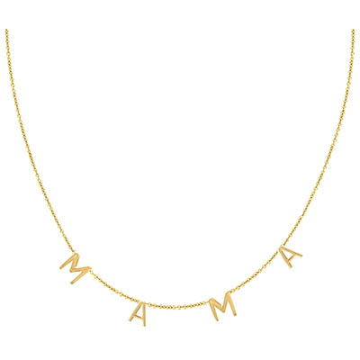 the mama necklace 14k gold