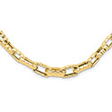 Italian Hammered Link Chain Necklace for Women 14K Gold 2